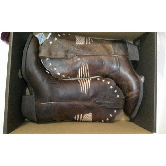 New NWT NIB Womens 6 Ariat Boot Western Distressed Heritage Liberty Leather Brow - Picture 1 of 7